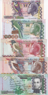 St. Thomas & Prince Set 5 UNC 5000 10000 20000 -100000 RANDOM DATE P 65- P 69