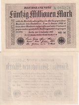 Germany 50 Millionen Mark Republic Treasury 1923 P 109 c UNC