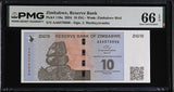 Zimbabwe 10 ZiG 2024 P 110 a Gem UNC PMG 66 EPQ , Graded Noted