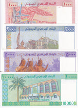 Djibouti Set 4 Pcs 1000 2000 5000 10000 Francs ND 2005 2021 P 42 43 44 45 UNC