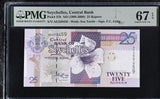 Seychelles 25 Rupees ND 1998-2008 P 37 b Superb Gem UNC PMG 67 EPQ
