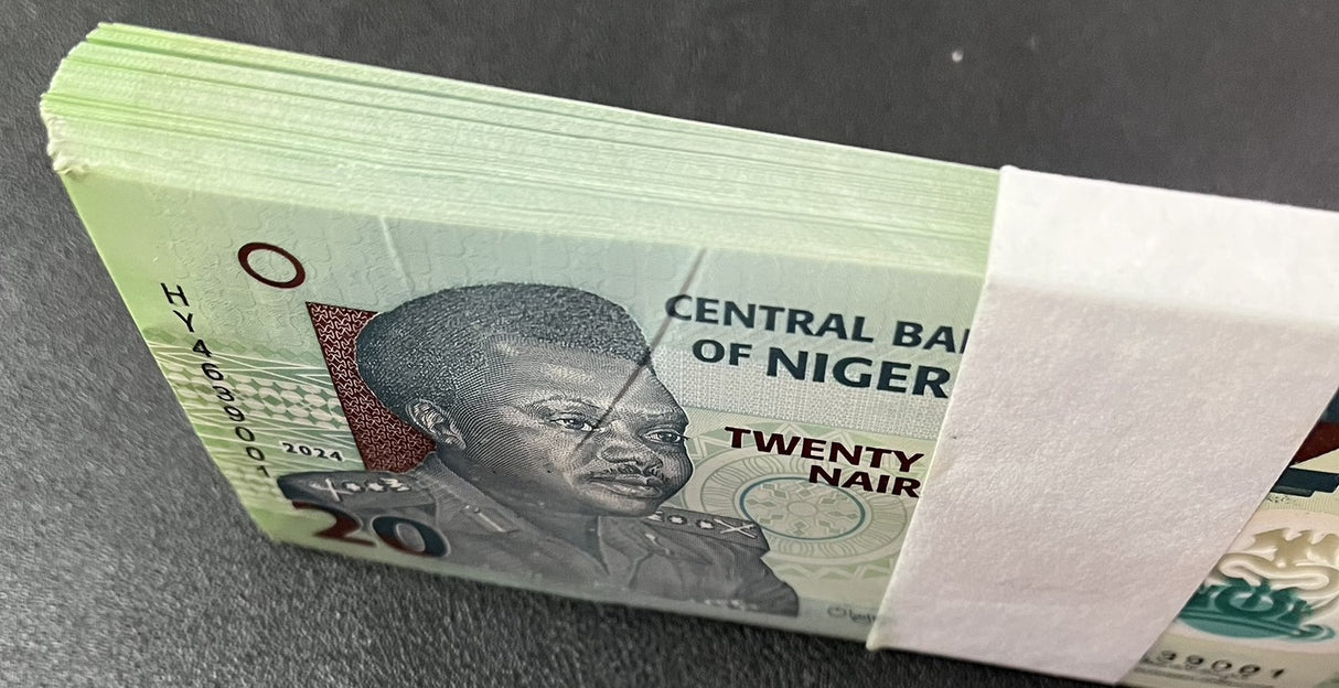 Nigeria 20 Naira 2024 P 34 Polymer AUnc Damage Printing LOT 100 PCS See Scan