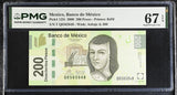 Mexico 200 Pesos 2009 P 125 t Superb Gem UNC PMG 67 EPQ TOP POP