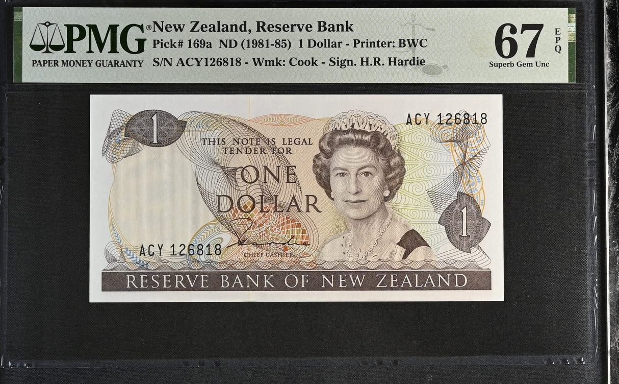 New Zealand 1 Dollar ND 1981-1985 P 169 a Superb Gem UNC PMG 67 EPQ