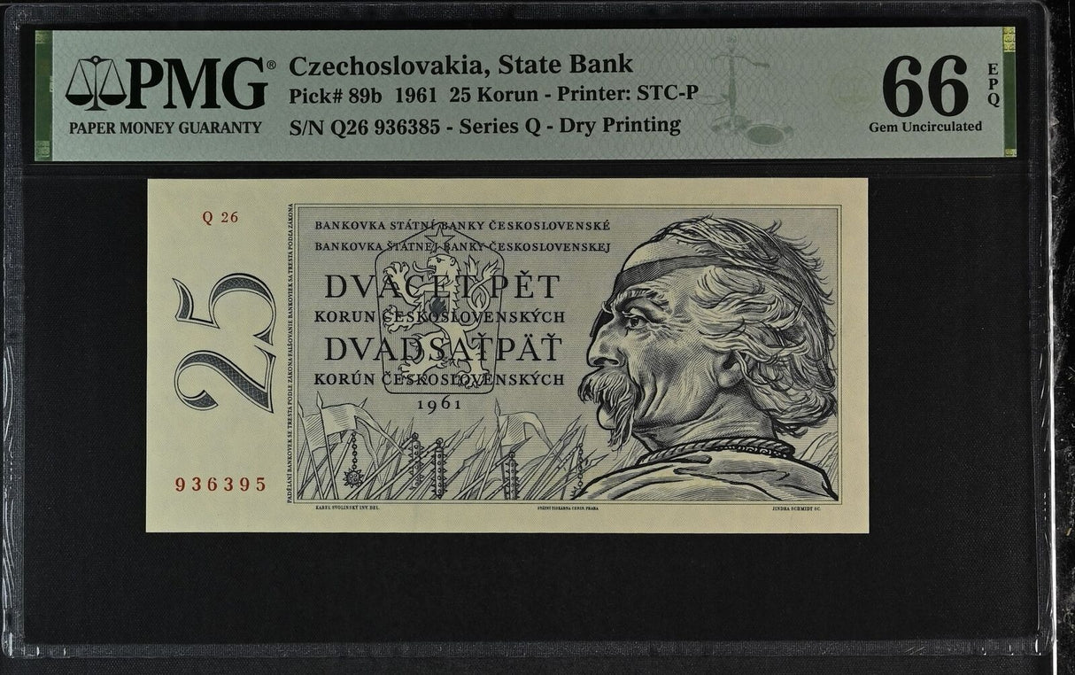 Czechoslovakia 25 Korun 1961 P 89 b Gem UNC PMG 66 EPQ