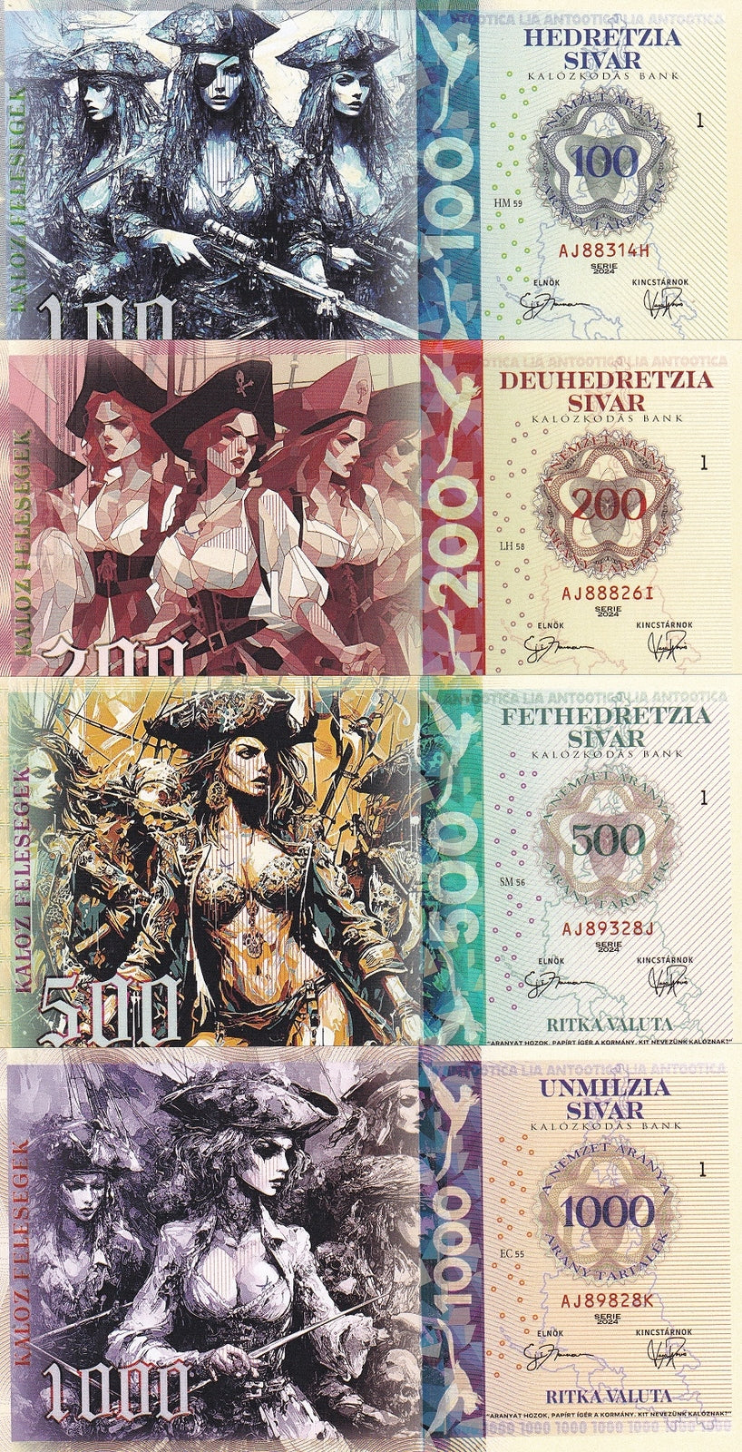 LIR ANTOOTICA KALOZKODAS  Set 4 PCS 100 200 500 1000 Sivar 2024 Polymer Fantasy