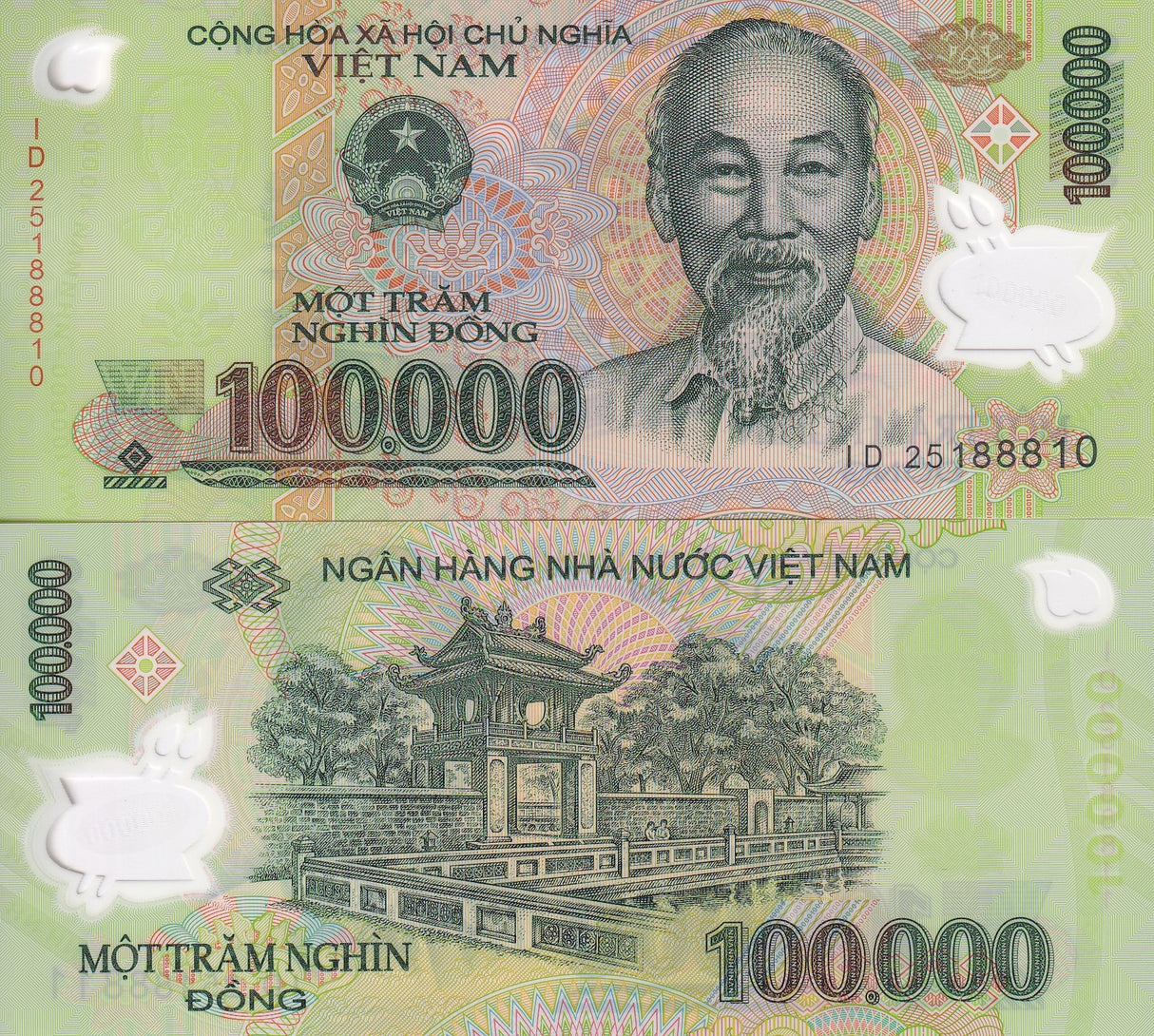 Vietnam 100000 Dong Mixed Year Polymer P 122 UNC