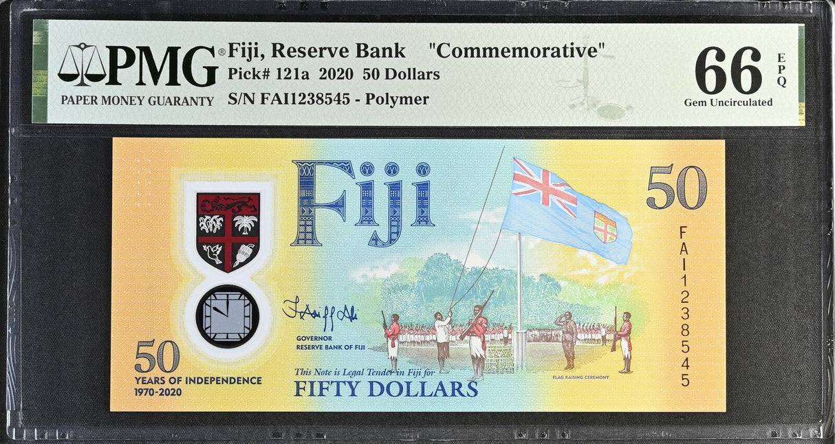 Fiji 50 Dollars 2020 P 121 a Commemorative Polymer GEM UNC PMG 66 EPQ
