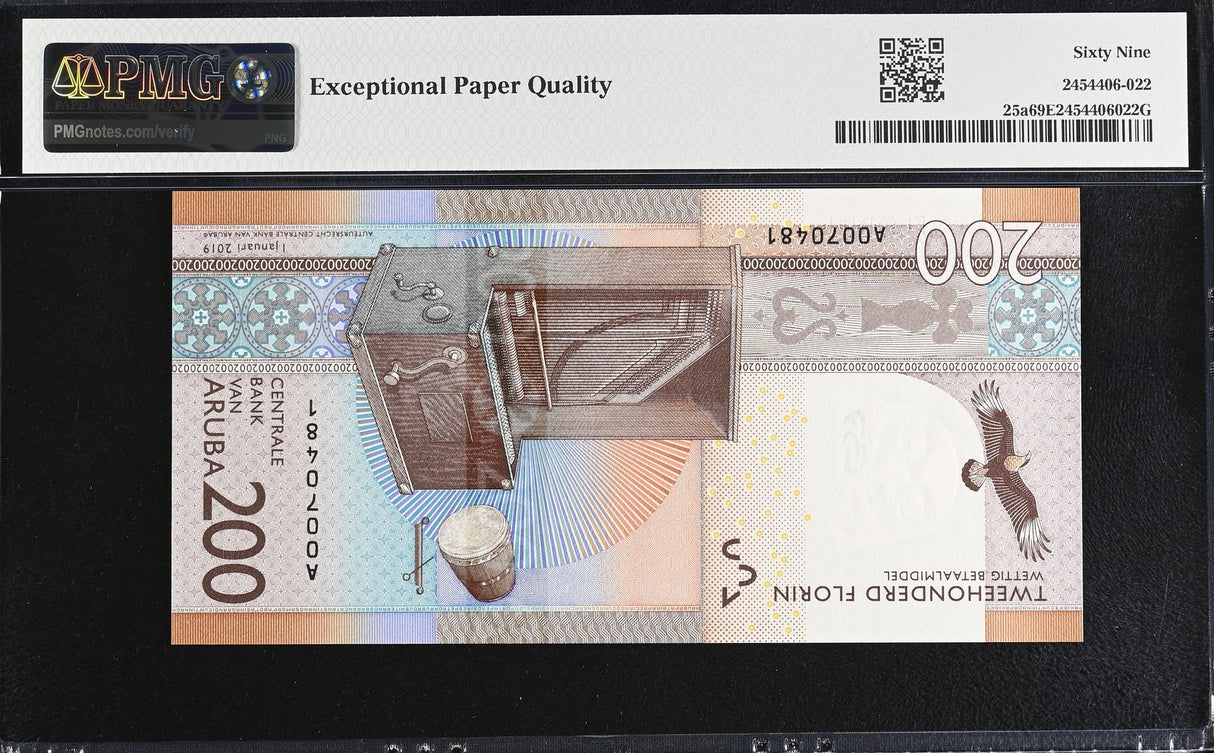 Aruba 200 Florin 2019 P 25 a Superb GEM UNC PMG 69 EPQ