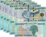 Sierra Leone 10000 Leones 2021 P 33 UNC LOT 5 PCS