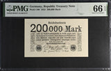 Germany 200000 Mark 1923 P 100 Gem UNC PMG 66 EPQ