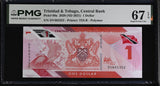 Trinidad & Tobago 1 Dollar 2020 ND 2021 Polymer P 60 a Superb Gem UNC PMG 67 EPQ