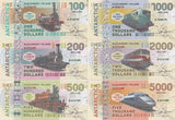 Alexander Islands Set 6 100 200 500 1000 2000 5000 Dollars 2017 Trains Fantasy