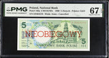 Poland 5 Zlotych 1990 P 166 a Cancelled Superb Gem UNC PMG 67 EPQ