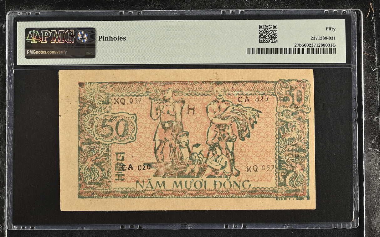 Vietnam 50 Dong ND 1948-1949 P 27 b About UNC PMG 50 (Pin Hole)