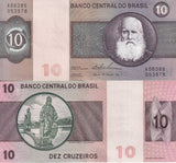 Brazil 10 Cruzeiro ND 1980 P 193 b XF ,Prophet Daniel, Aleijadinho XF