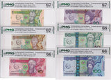 Turkmenistan Set 6, 1 5 10 20-100 Manat 2017 P 36 -41 Gem UNC PMG 66 67 68 EPQ