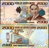 Sierra Leone 2000 Leones 2010 P 31 UNC, Bank of Sierra Leone building