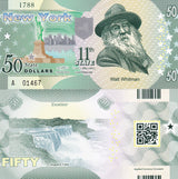 UNITED STATE USA. NEW YORK 50 DOLLARS 2014 11th STATE POLYMER WHITMAN, Private