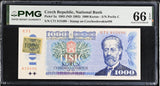 Czech Republic 1000 Korun 1985 ND 1993 Prefix C P 3 a Gem UNC PMG 66 EPQ