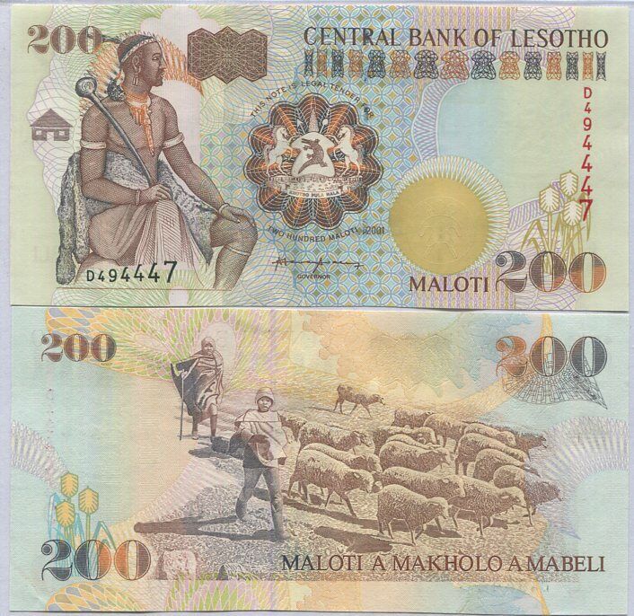 Lesotho 200 Maloti 2001 P 20 b UNC