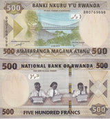 Rwanda 500 Francs 2019 P 42 UNC , Muregeya suspension footbridge Students