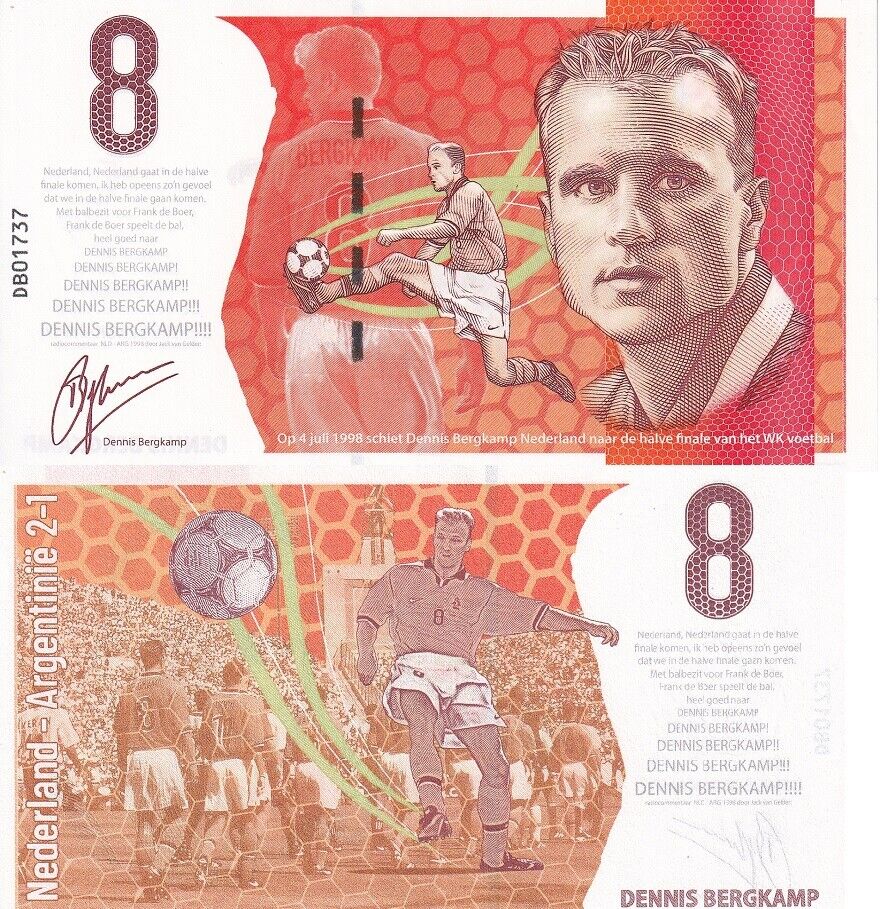 Netherlands 8 Dennis Bergkamp 1998 / 2023 Worldcup Test note