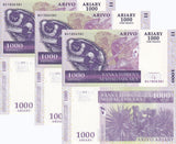 Madagascar 1000 Ariary 2004 P 89 b UNC LOT 3 PCS