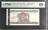 Eritrea 50 Nakfa 1997 P 5* Replacement Superb Gem UNC PMG 69 EPQ