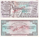 Burundi 50 Francs 1983 P 28 b Specimen UNC