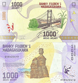 Madagascar 1000 Ariary 2017 P 100 UNC