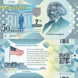 UNITED STATE USA. MARYLAND 50 D. 7th STATE F. DOUGLASS ND 2014 POLYMER Private