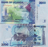 Uganda 2000 Shillings 2021 P 50 UNC , John Hanning Speke monument Jinja