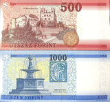 Hungary Set 2 UNC 500 1000 Forint 2025 P 202 P 203
