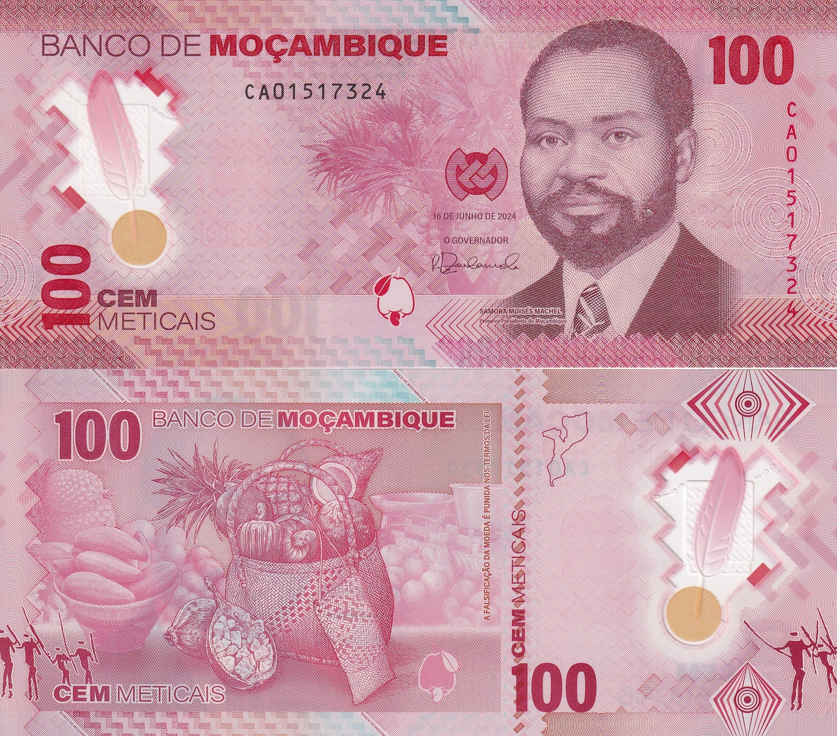 Mozambique 100 Meticais 2024 Polymer P 157 UNC