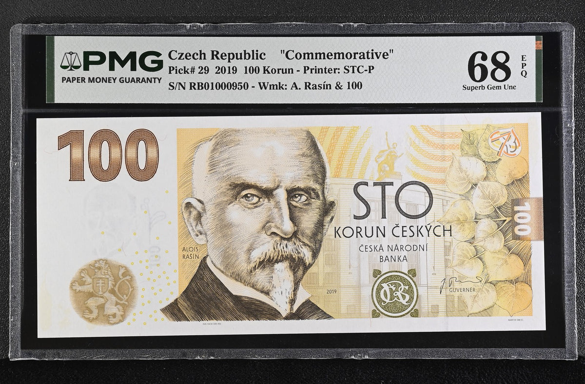 Czech Republic 100 Korun 2019 P 29 Commemorative Superb Gem UNC PMG 68 EPQ