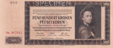 Bohemia BOHEMIA & MORAVIA 500 Korun 1942 P 12 s SPECIMEN UNC ,Peter Brandl