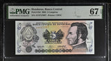 Honduras 5 Lempiras 2004 P 85 d Superb Gem UNC PMG 67 EPQ TOP POP