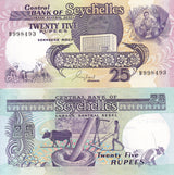 Seychelles 25 Rupees ND 1989 P 33 UNC Labank Santral Sesel, Plow OX