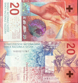 Switzerland 20 Franken 2016 P 76 Sign Studer & Zurbrugg UNC