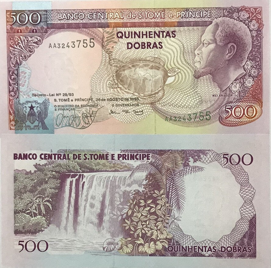 St. Thomas & Prince 500 Dobras 1993 P 63 UNC