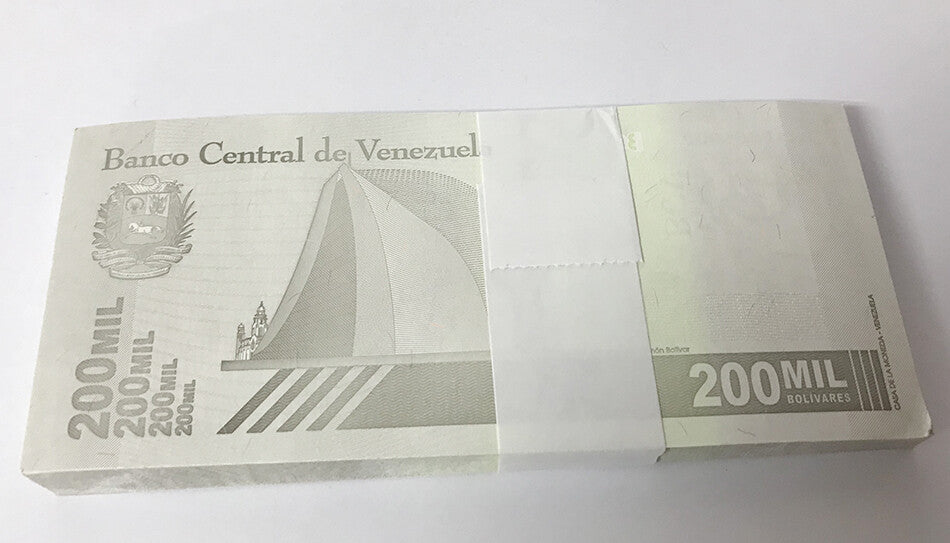 Venezuela 200000 Bolivares 2020/2021 P 112 UNC Lot 100 Pcs 1 Bundle