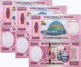Rwanda 5000 Francs 2024 P 45 NEW Design UNC LOT 3 PCS