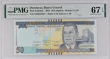 Honduras 50 Lempira 2014 P 101 Superb Gem UNC PMG 67 EPQ