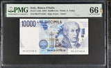 Italy 10000 Lire 1984 P 112 d Gem UNC PMG 66 EPQ