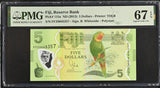 Fiji 5 Dollars ND 2013 P 115 a Polymer Superb Gem UNC PMG 67 EPQ