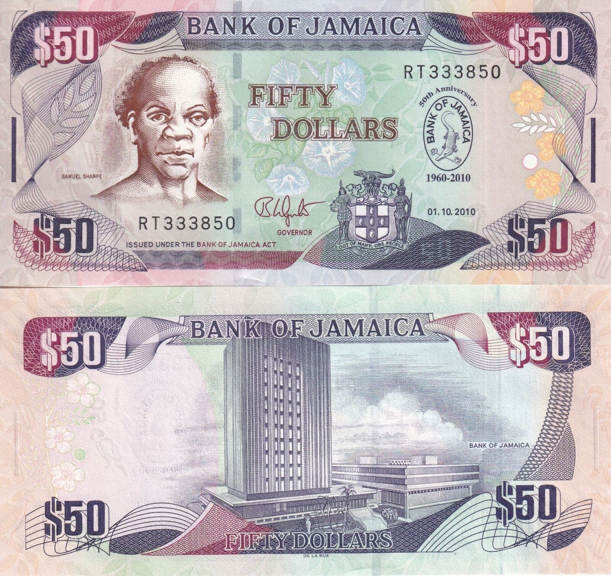 Jamaica 50 Dollars 2010 P 88 Commemorative UNC