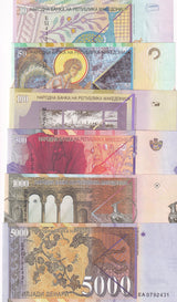 Macedonia Set 6 UNC 10 50 100 500 1000 5000 1996 - 2018 P 14 P 15 P 16 17 18 19