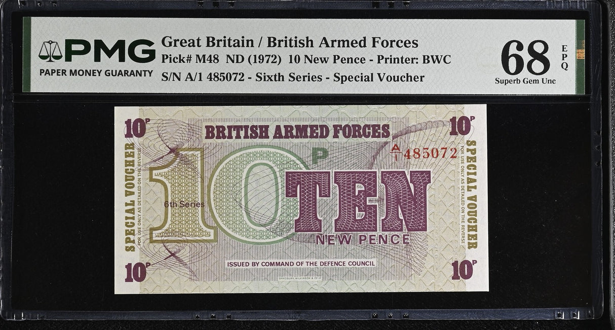 Great Britain 10 New Pence ND 1972 P M48 Superb Gem UNC PMG 68 EPQ TOP POP