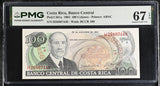 Costa Rica 100 Colones 1993 P 261 a Superb Gem UNC PMG 67 EPQ TOP POP